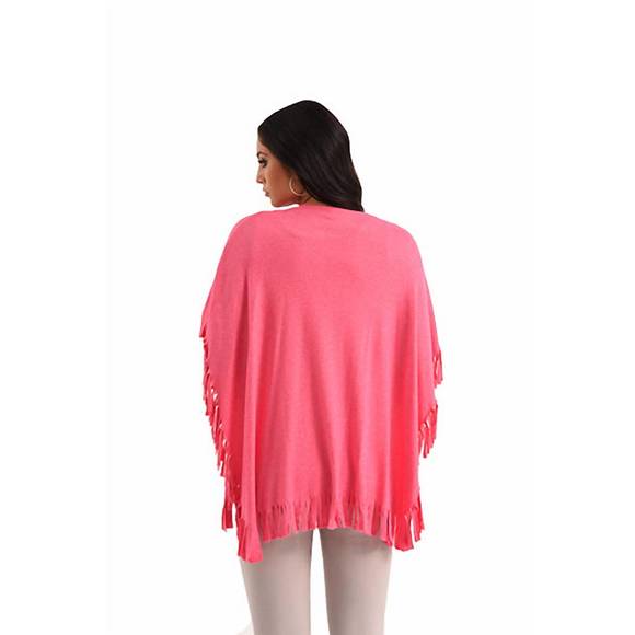 NEW FRENCH KYSS nea fringe kashmira shawl in fuchsia - Picture 3 of 3